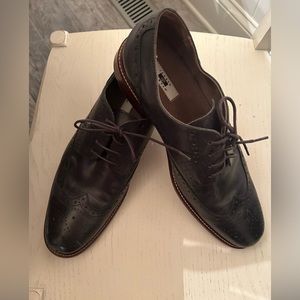 Joseph Abboud Black Italian Leather winged tip Oxford size 12W